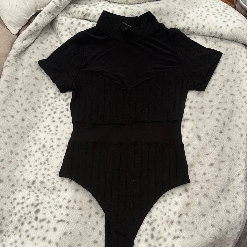 Black mesh women's bodysuit